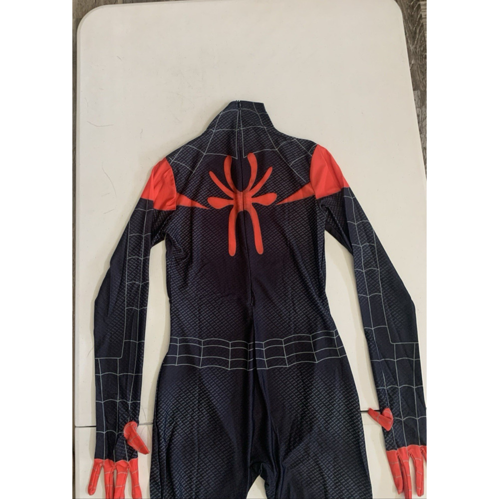 Spiderman Sz L Into the SpiderVerse Miles Morales Jumpsuit Adult Cosplay Costume - Picture 8 of 16